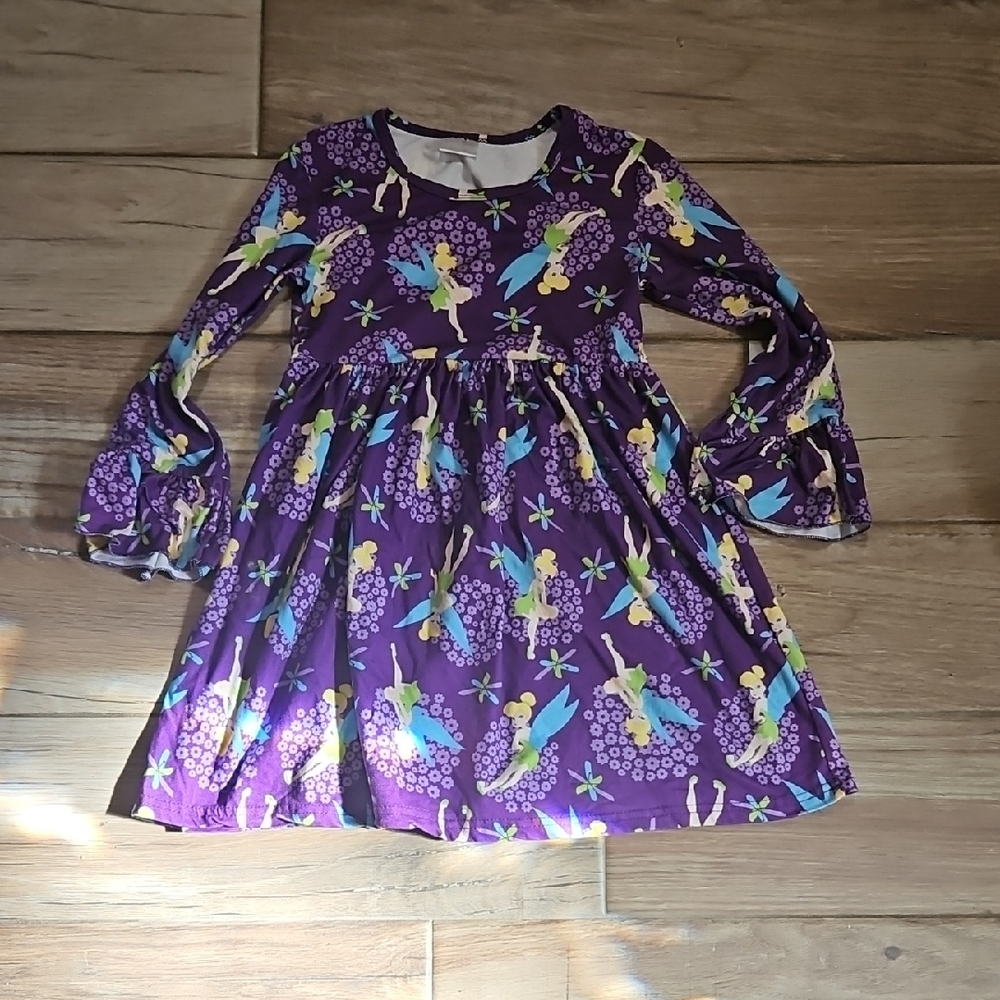Green and Purple Casual Sundress with Bell Sleeves  2474
